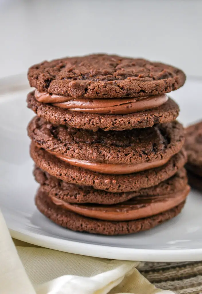 Chocolate fudge sandwich cookies