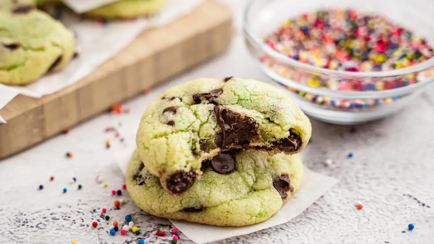 Super Simple Mint Chocolate Chip Cookies