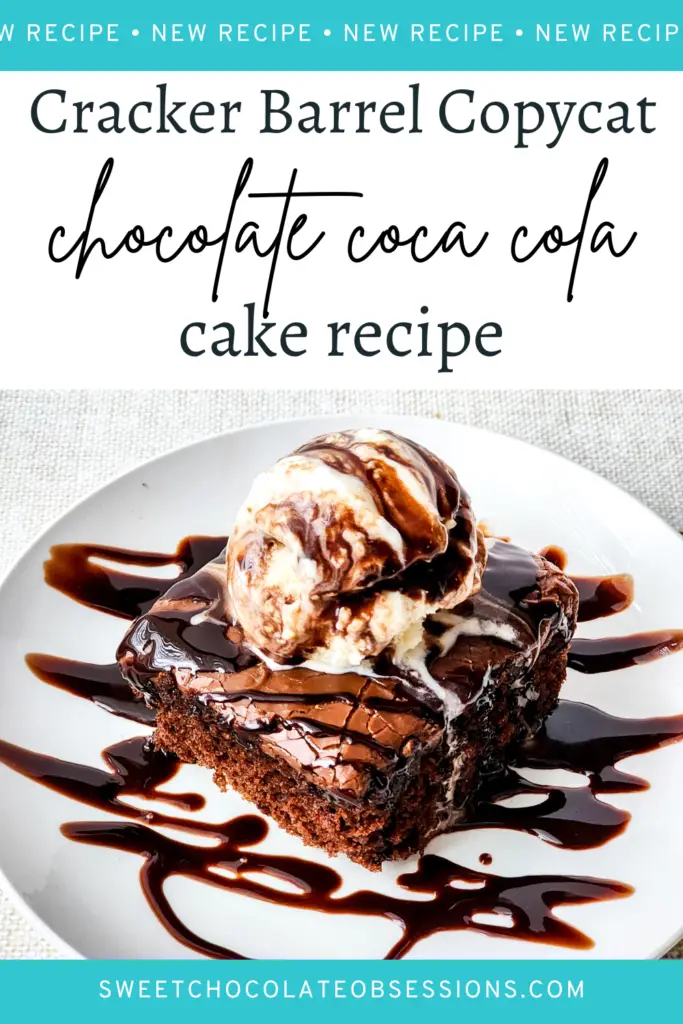 This sweet and fudgy double chocolate coca cola cake is infused with flavor, and is a perfect copycat of Cracker Barrel’s most popular desserts on their menu!