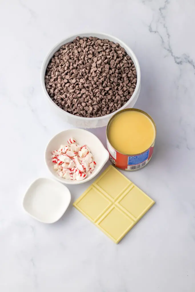 Peppermint chocolate fudge ingredients